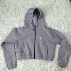 NWOT Alphalete lilac cropped hoodie xl